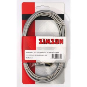 SIMSON remkabelset Shimano rollerbrake met stelbout, klembout en inbussl RVS grijs