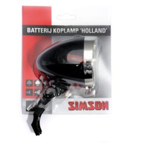 Simson koplamp Holland batterij aan/uit zwart