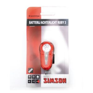 Batterijachterlicht Simson " Ruby 3" inc. batterijen