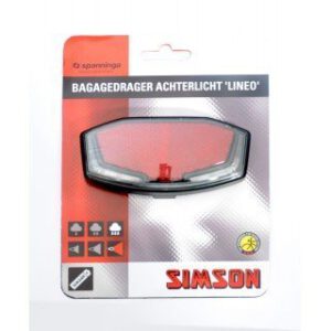 Bagagedrager achterlicht Simson "Lineo" 2 LED's, light line, auto, incl batter