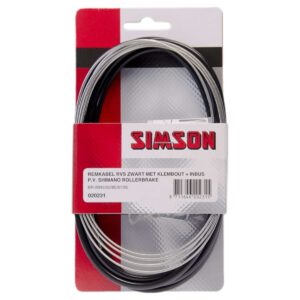 SIMSON remkabelset Shimano rollerbrake met stelbout, klembout en inbussl RVS gr