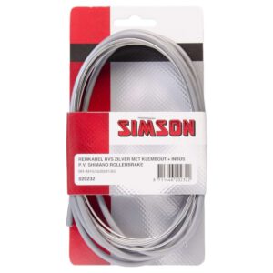 SIMSON remkabelset Shimano rollerbrake met stelbout, klembout en inbussl RVS grijs