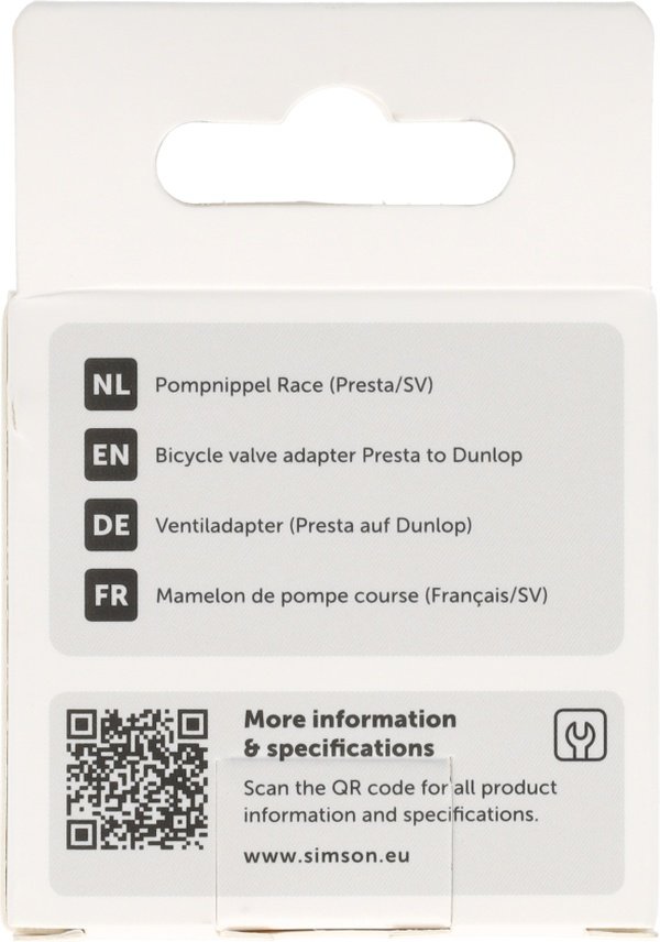 Pompverloopnippel Simson frans